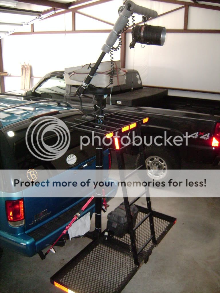 My receiver hitch mounted spotlighting/hunting chair. (pic heavy
